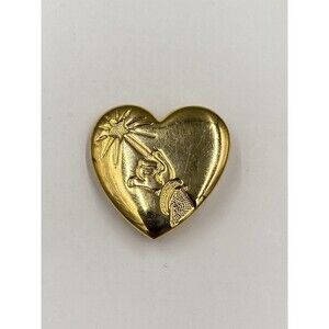 Disney Gold Colored Heart Shaped pin -The Variety Club 'Arm & Wand' Lapel Pin